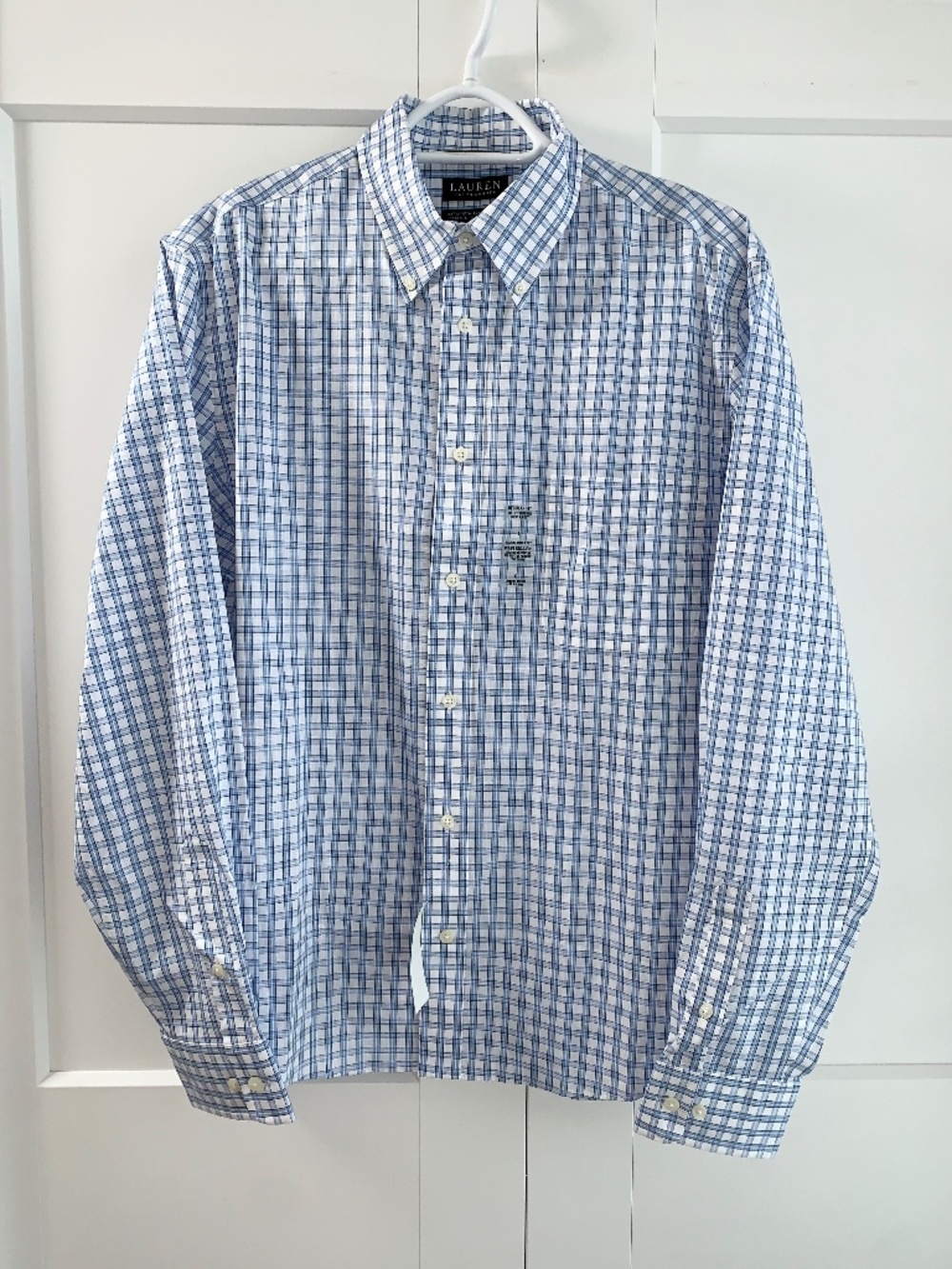 Lauren by Ralph Lauren Men's Long Sleeve Plaid Shirt Regular Fit Size L